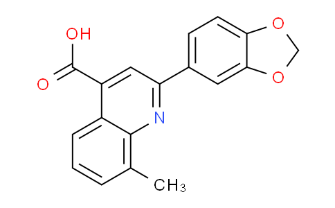 CAS No. 932796-11-7, 2-(Benzo[d][1,3]dioxol-5-yl)-8-methylquinoline-4-carboxylic acid