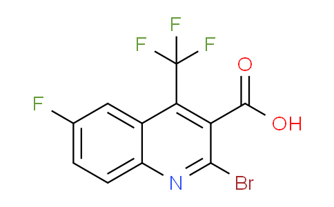 CAS No. 596845-49-7, 2-Bromo-6-fluoro-4-(trifluoromethyl)quinoline-3-carboxylic acid