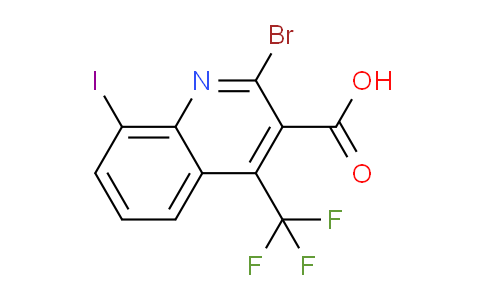 CAS No. 663193-45-1, 2-Bromo-8-iodo-4-(trifluoromethyl)quinoline-3-carboxylic acid