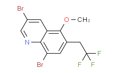 CAS No. 1257832-59-9, 3,8-Dibromo-5-methoxy-6-(2,2,2-trifluoroethyl)quinoline