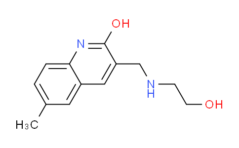 CAS No. 483286-64-2, 3-(((2-Hydroxyethyl)amino)methyl)-6-methylquinolin-2-ol