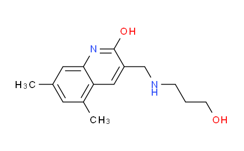 CAS No. 462067-73-8, 3-(((3-Hydroxypropyl)amino)methyl)-5,7-dimethylquinolin-2-ol