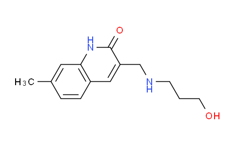 CAS No. 483286-58-4, 3-(((3-Hydroxypropyl)amino)methyl)-7-methylquinolin-2(1H)-one