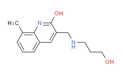 CAS No. 462067-35-2, 3-(((3-Hydroxypropyl)amino)methyl)-8-methylquinolin-2-ol