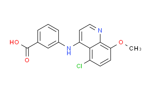 CAS No. 1315343-84-0, 3-((5-Chloro-8-methoxyquinolin-4-yl)amino)benzoic acid
