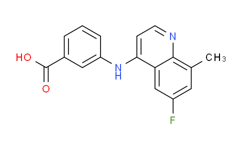 CAS No. 1315373-74-0, 3-((6-Fluoro-8-methylquinolin-4-yl)amino)benzoic acid
