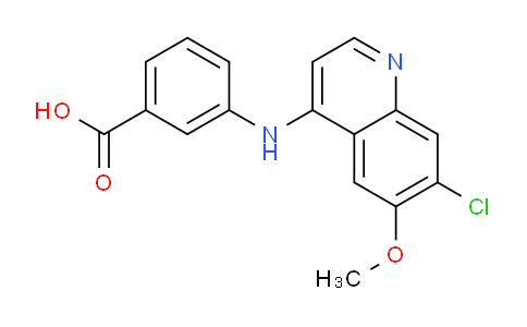 CAS No. 1315349-25-7, 3-((7-Chloro-6-methoxyquinolin-4-yl)amino)benzoic acid