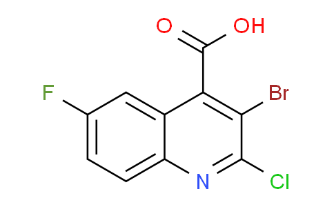 CAS No. 1437433-63-0, 3-Bromo-2-chloro-6-fluoroquinoline-4-carboxylic acid