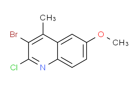 CAS No. 502171-92-8, 3-Bromo-2-chloro-6-methoxy-4-methylquinoline