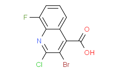 CAS No. 1437385-33-5, 3-Bromo-2-chloro-8-fluoroquinoline-4-carboxylic acid