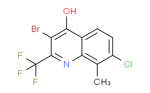 CAS No. 59108-22-4, 3-Bromo-7-chloro-8-methyl-2-(trifluoromethyl)quinolin-4-ol