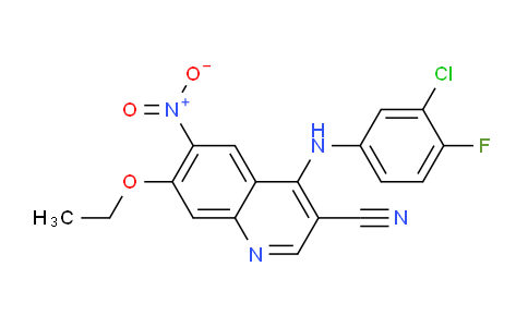 CAS No. 740791-06-4, 4-((3-Chloro-4-fluorophenyl)amino)-7-ethoxy-6-nitroquinoline-3-carbonitrile