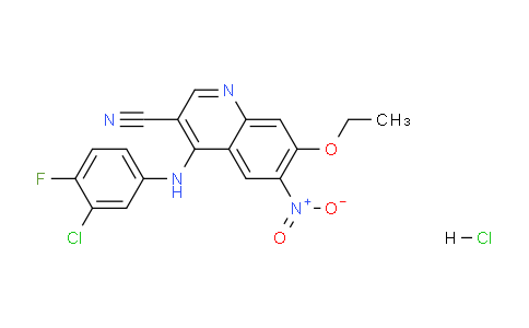 CAS No. 361162-94-9, 4-((3-Chloro-4-fluorophenyl)amino)-7-ethoxy-6-nitroquinoline-3-carbonitrile hydrochloride