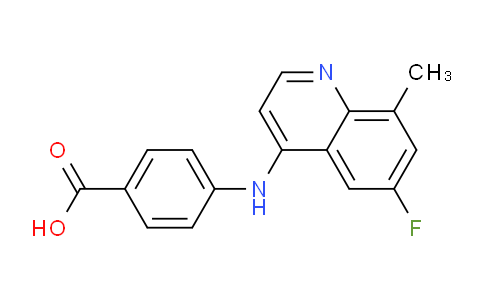 CAS No. 1315373-71-7, 4-((6-Fluoro-8-methylquinolin-4-yl)amino)benzoic acid
