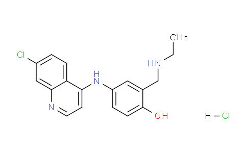 CAS No. 1246819-11-3, 4-((7-Chloroquinolin-4-yl)amino)-2-((ethylamino)methyl)phenol hydrochloride