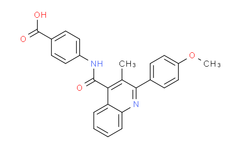 CAS No. 495377-79-2, 4-(2-(4-Methoxyphenyl)-3-methylquinoline-4-carboxamido)benzoic acid
