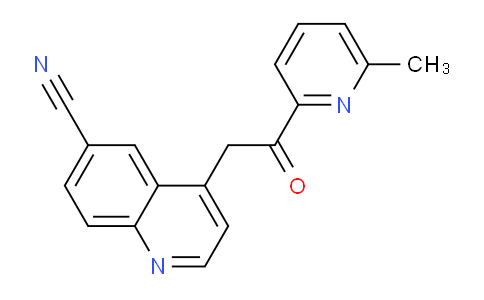 CAS No. 924898-11-3, 4-(2-(6-Methylpyridin-2-yl)-2-oxoethyl)quinoline-6-carbonitrile
