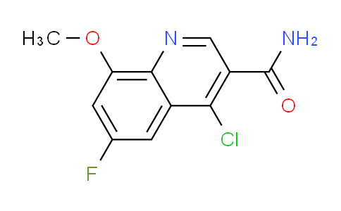 CAS No. 1956332-06-1, 4-Chloro-6-fluoro-8-methoxyquinoline-3-carboxamide