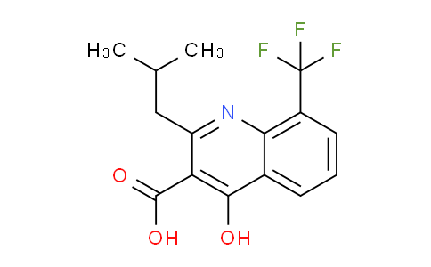 CAS No. 64321-90-0, 4-Hydroxy-2-isobutyl-8-(trifluoromethyl)quinoline-3-carboxylic acid