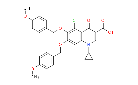 CAS No. 1429440-05-0, 5-Chloro-1-cyclopropyl-6,7-bis((4-methoxybenzyl)oxy)-4-oxo-1,4-dihydroquinoline-3-carboxylic acid