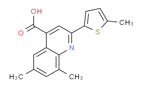 CAS No. 438231-24-4, 6,8-Dimethyl-2-(5-methylthiophen-2-yl)quinoline-4-carboxylic acid