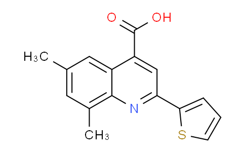 CAS No. 436092-53-4, 6,8-Dimethyl-2-(thiophen-2-yl)quinoline-4-carboxylic acid