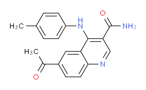 CAS No. 1808991-73-2, 6-Acetyl-4-(p-tolylamino)quinoline-3-carboxamide