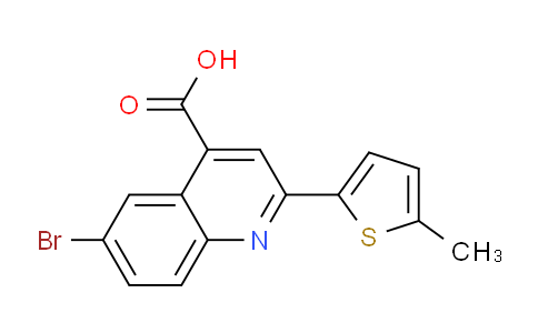 CAS No. 350998-05-9, 6-Bromo-2-(5-methylthiophen-2-yl)quinoline-4-carboxylic acid