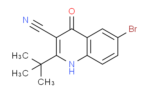 CAS No. 1209597-12-5, 6-Bromo-2-(tert-butyl)-4-oxo-1,4-dihydroquinoline-3-carbonitrile