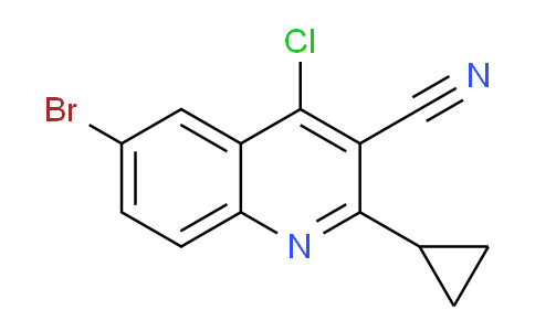 CAS No. 1208820-66-9, 6-Bromo-4-chloro-2-cyclopropylquinoline-3-carbonitrile