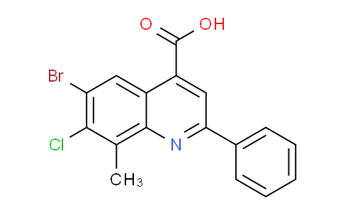 CAS No. 894552-27-3, 6-Bromo-7-chloro-8-methyl-2-phenylquinoline-4-carboxylic acid