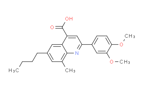 CAS No. 175205-02-4, 6-Butyl-2-(3,4-dimethoxyphenyl)-8-methylquinoline-4-carboxylic acid