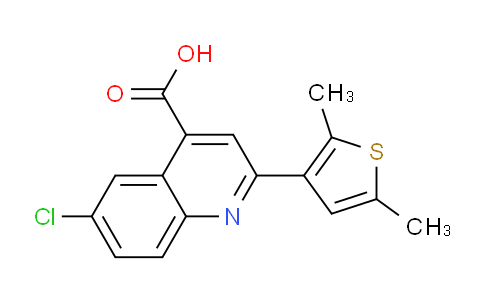 CAS No. 847503-13-3, 6-Chloro-2-(2,5-dimethylthiophen-3-yl)quinoline-4-carboxylic acid