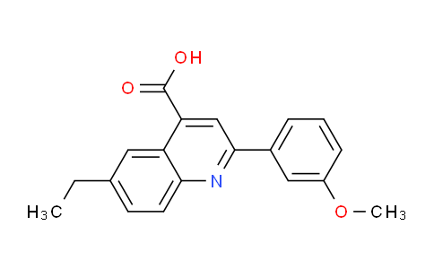 CAS No. 667435-76-9, 6-Ethyl-2-(3-methoxyphenyl)quinoline-4-carboxylic acid