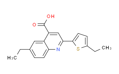 CAS No. 862647-82-3, 6-Ethyl-2-(5-ethylthiophen-2-yl)quinoline-4-carboxylic acid