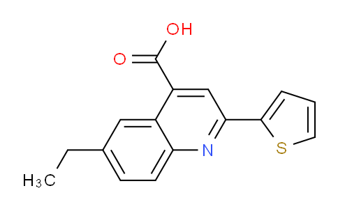 CAS No. 436092-61-4, 6-Ethyl-2-(thiophen-2-yl)quinoline-4-carboxylic acid
