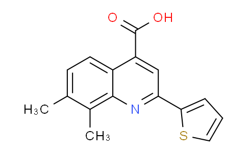 CAS No. 436096-59-2, 7,8-Dimethyl-2-(thiophen-2-yl)quinoline-4-carboxylic acid