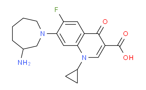 CAS No. 141388-65-0, 7-(3-Aminoazepan-1-yl)-1-cyclopropyl-6-fluoro-4-oxo-1,4-dihydroquinoline-3-carboxylic acid