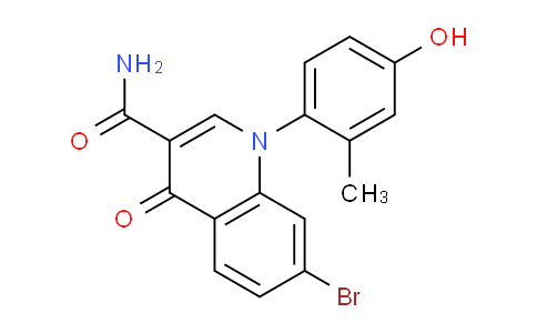 CAS No. 1447608-16-3, 7-Bromo-1-(4-hydroxy-2-methylphenyl)-4-oxo-1,4-dihydroquinoline-3-carboxamide