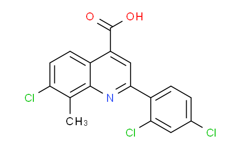 CAS No. 863438-00-0, 7-Chloro-2-(2,4-dichlorophenyl)-8-methylquinoline-4-carboxylic acid