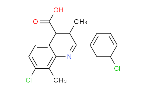 CAS No. 862785-61-3, 7-Chloro-2-(3-chlorophenyl)-3,8-dimethylquinoline-4-carboxylic acid