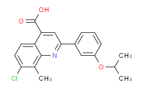 CAS No. 863185-07-3, 7-Chloro-2-(3-isopropoxyphenyl)-8-methylquinoline-4-carboxylic acid