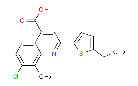 CAS No. 777877-61-9, 7-Chloro-2-(5-ethylthiophen-2-yl)-8-methylquinoline-4-carboxylic acid
