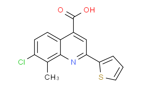 CAS No. 588696-19-9, 7-Chloro-8-methyl-2-(thiophen-2-yl)quinoline-4-carboxylic acid