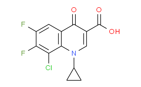 CAS No. 101987-89-7, 8-Chloro-1-cyclopropyl-6,7-difluoro-4-oxo-1,4-dihydroquinoline-3-carboxylic acid