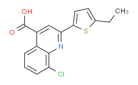 CAS No. 588677-30-9, 8-Chloro-2-(5-ethylthiophen-2-yl)quinoline-4-carboxylic acid