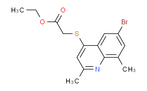 CAS No. 1429903-87-6, Ethyl 2-((6-bromo-2,8-dimethylquinolin-4-yl)thio)acetate