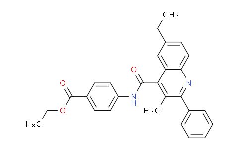 CAS No. 885566-53-0, Ethyl 4-(6-ethyl-3-methyl-2-phenylquinoline-4-carboxamido)benzoate