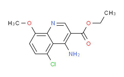 CAS No. 1242260-66-7, Ethyl 4-amino-5-chloro-8-methoxyquinoline-3-carboxylate