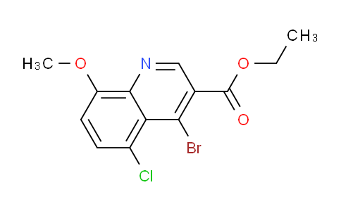 CAS No. 1242260-39-4, Ethyl 4-bromo-5-chloro-8-methoxyquinoline-3-carboxylate